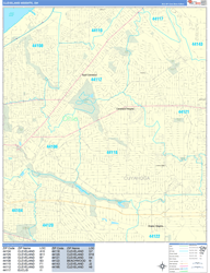 Cleveland Heights Wall Map Basic Style 2024